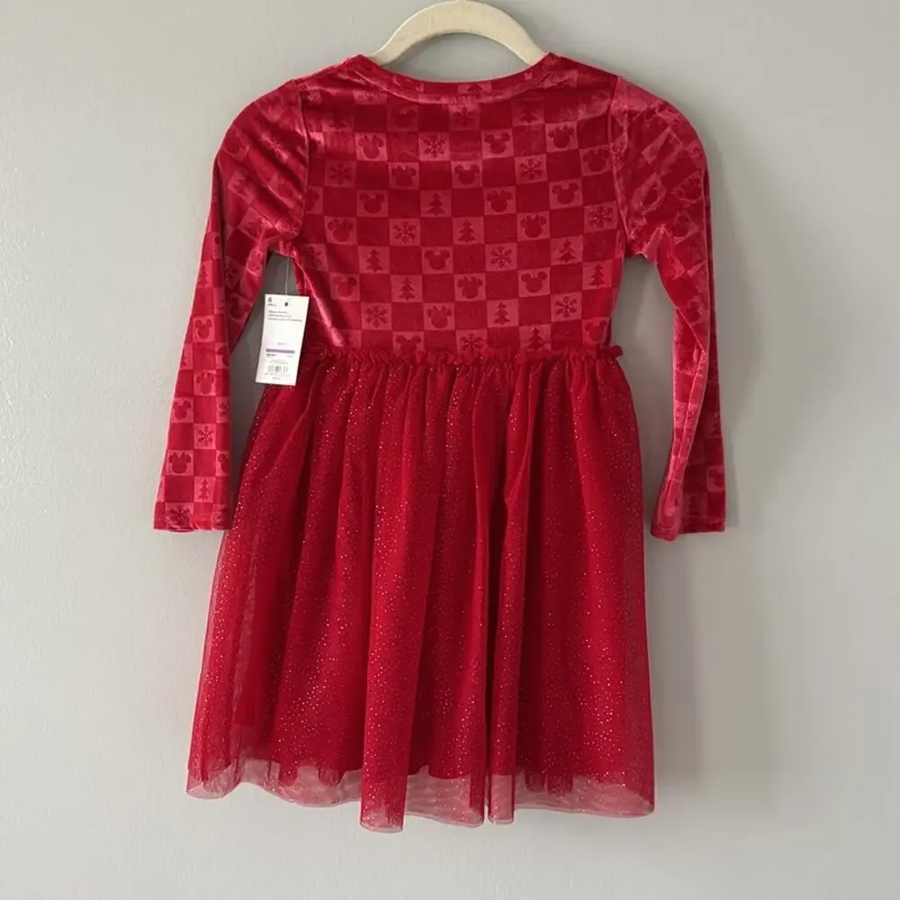 Disney Minnie Mouse Christmas Red Dress New with Tag Sz 6 Holiday Santa Pictures